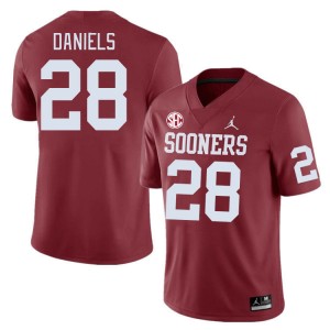 Men KJ Daniels Crimson Oklahoma 2024 SEC Conference #28 Jersey 685894-158