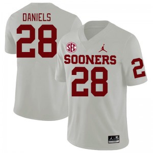 Men KJ Daniels White Oklahoma Sooners 2024 SEC Conference College Football #28 Jersey 865534-211