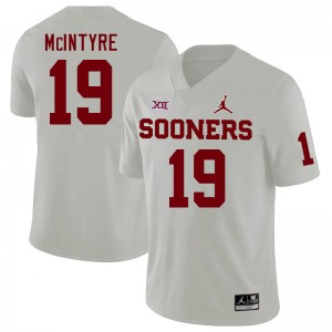Men Kade McIntyre White Oklahoma Sooners College Football #19 Jersey 203730-753