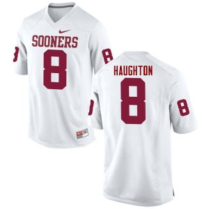 Men Kahlil Haughton White Oklahoma Sooners College Football #8 Jersey 406070-257