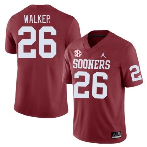 Men Kani Walker Crimson Oklahoma 2024 SEC Conference #26 Jersey 567310-112