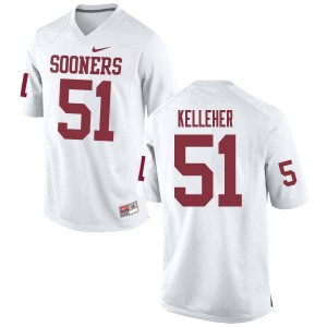 Men Kasey Kelleher White Oklahoma Sooners College Football #51 Jersey 628758-810