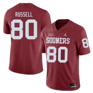 Men Kayhon Russell Crimson Sooners College Football #80 Jersey 950942-811