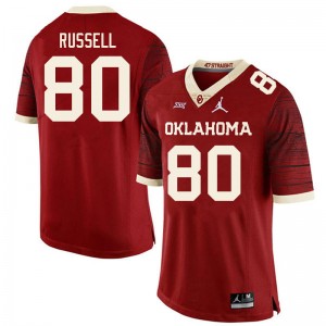 Men Kayhon Russell Retro Oklahoma College Football #80 Jersey 157867-303