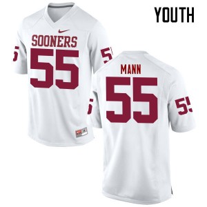 Youth Kenneth Mann White Sooners College Football #55 Jersey 877757-860