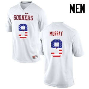 Men Kenneth Murray White Oklahoma Sooners College Football USA Flag Fashion #9 Jersey 973658-521
