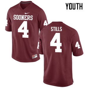 Youth Kenny Stills Crimson OU Sooners College Football #4 Jersey 472651-410