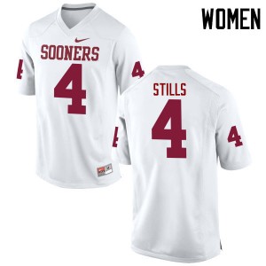 Women Kenny Stills White OU College Football #4 Jersey 974557-870