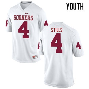Youth Kenny Stills White OU College Football #4 Jersey 921500-509