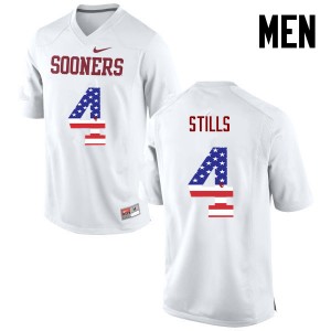 Men Kenny Stills White OU Sooners College Football USA Flag Fashion #4 Jersey 975416-225