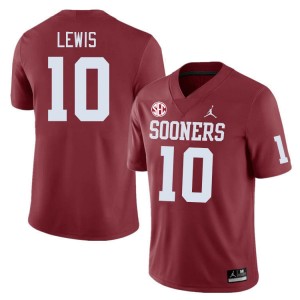 Men Kip Lewis Crimson Oklahoma Sooners 2024 SEC Conference #10 Jersey 438457-703