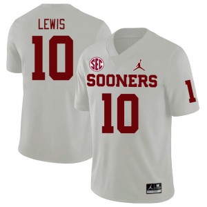 Men Kip Lewis White OU 2024 SEC Conference College Football #10 Jersey 448094-355