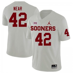 Men Konnor Near White Sooners College Football #42 Jersey 164146-773