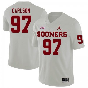 Men Kyle Carlson White OU College Football #97 Jersey 202764-439