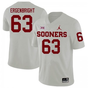 Men Kyle Ergenbright White Oklahoma College Football #63 Jersey 554512-254