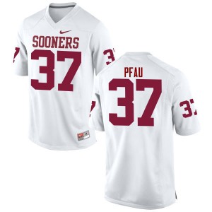 Men Kyle Pfau White OU College Football #37 Jersey 388095-142