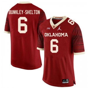 Men LV Bunkley-Shelton Retro OU College Football #6 Jersey 356489-660