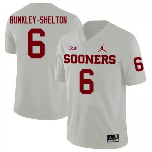 Men LV Bunkley-Shelton White Oklahoma College Football #6 Jersey 303971-812