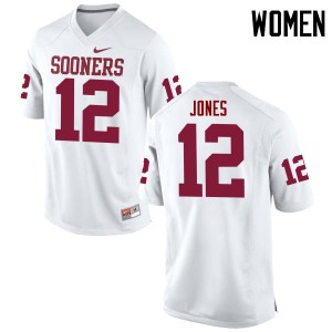 Women Landry Jones White Sooners College Football #12 Jersey 267265-178