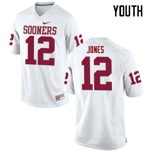 Youth Landry Jones White Oklahoma College Football #12 Jersey 839491-992
