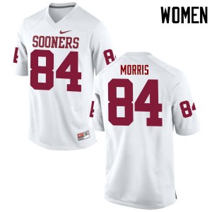 Women Lee Morris White Oklahoma Sooners College Football #84 Jersey 840803-852