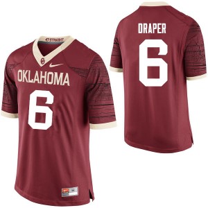 Men Levi Draper Crimson OU Sooners College Football #6 Jersey 214233-385