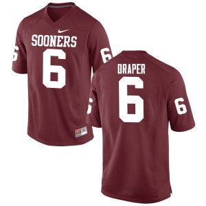 Men Levi Draper Crimson Oklahoma Sooners College Football #6 Jersey 460443-161