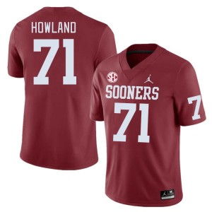 Men Logan Howland Crimson Oklahoma 2024 SEC Conference #71 Jersey 194232-373