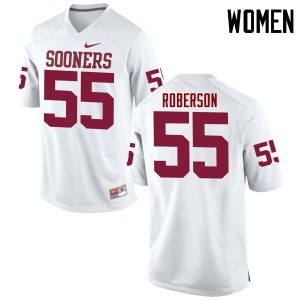 Women Logan Roberson White OU Sooners College Football #55 Jersey 610961-606