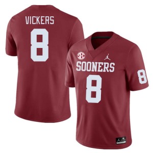 Men Makari Vickers Crimson Oklahoma Sooners 2024 SEC Conference #8 Jersey 462742-719