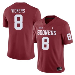 Men Makari Vickers Crimson OU College Football #8 Jersey 107514-665