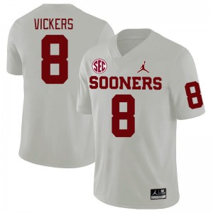 Men Makari Vickers White Oklahoma Sooners 2024 SEC Conference College Football #8 Jersey 881488-252