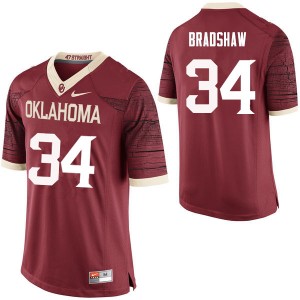 Men Malik Bradshaw Crimson Sooners College Football #34 Jersey 213316-368