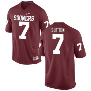 Men Marcelias Sutton Crimson Oklahoma College Football #7 Jersey 588484-875