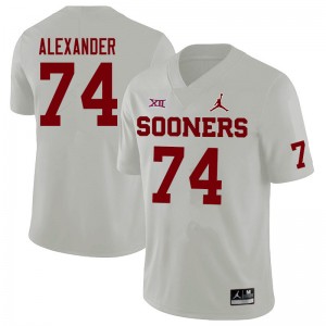 Men Marcus Alexander White OU Sooners Jordan Brand College Football #74 Jersey 616681-132