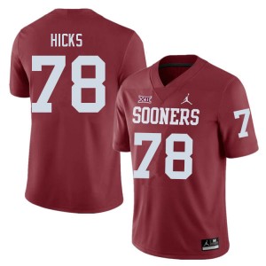 Men Marcus Hicks Crimson Oklahoma Sooners College Football #78 Jersey 755132-747