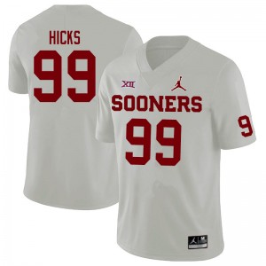 Men Marcus Hicks White Oklahoma Jordan Brand College Football #99 Jersey 965337-484