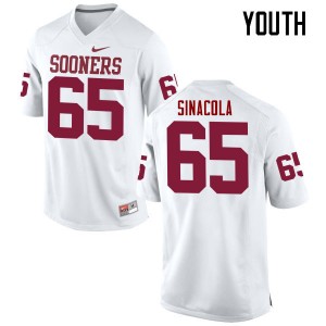 Youth Mario Sinacola White Oklahoma College Football #65 Jersey 950790-498
