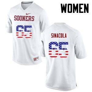 Women Mario Sinacola White Oklahoma College Football USA Flag Fashion #65 Jersey 526745-700