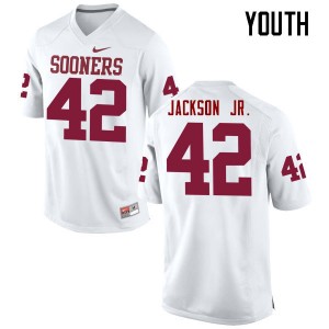 Youth Mark Jackson Jr. White Oklahoma College Football #42 Jersey 547158-874