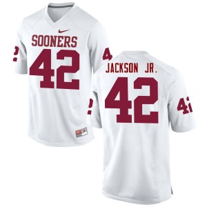 Men Mark Jackson Jr. White Oklahoma College Football #42 Jersey 839464-331