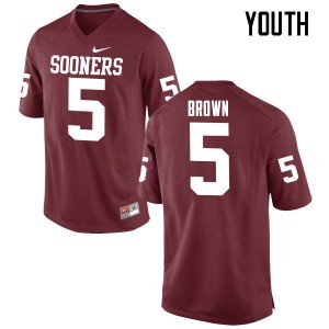 Youth Marquise Brown Crimson OU Sooners College Football #5 Jersey 714288-658