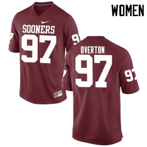 Women Marquise Overton Crimson OU College Football #97 Jersey 121775-484