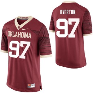 Men Marquise Overton Crimson Sooners College Football #97 Jersey 704128-780
