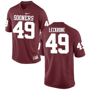 Men Matthew Leckrone Crimson Sooners College Football #49 Jersey 819125-373