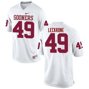 Men Matthew Leckrone White Oklahoma College Football #49 Jersey 236977-706