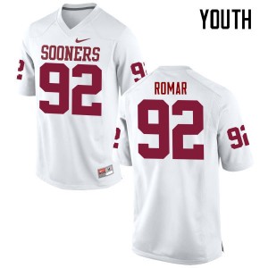 Youth Matthew Romar White OU Sooners College Football #92 Jersey 649529-631