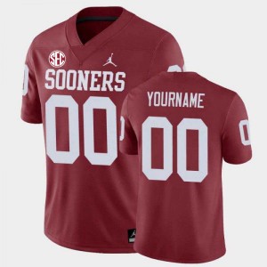 Men Custom Crimson Sooners 2024 SEC Conference #00 Jersey 988459-720