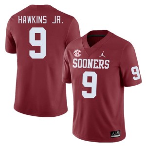 Men Michael Hawkins Jr. Crimson Oklahoma 2024 SEC Conference #9 Jersey 744525-123