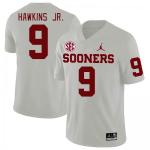 Men Michael Hawkins Jr. White OU 2024 SEC Conference College Football #9 Jersey 695000-509
